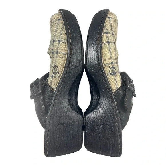 Born Della Plaid Leather Slip On Mules Clogs Slides Comfort Bohemian Boho Chic - Picture 7 of 12